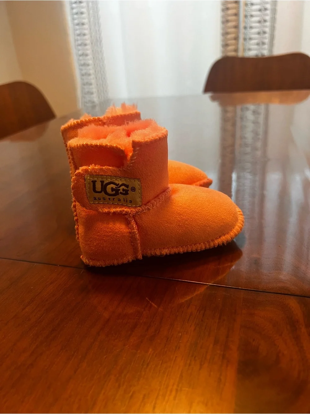 UGG Kids Bright Orange Suede Booties